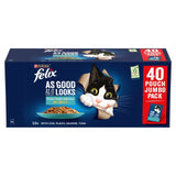 Felix Ocean Feasts in jelly wet cat food 40 x 85g pouches - British product