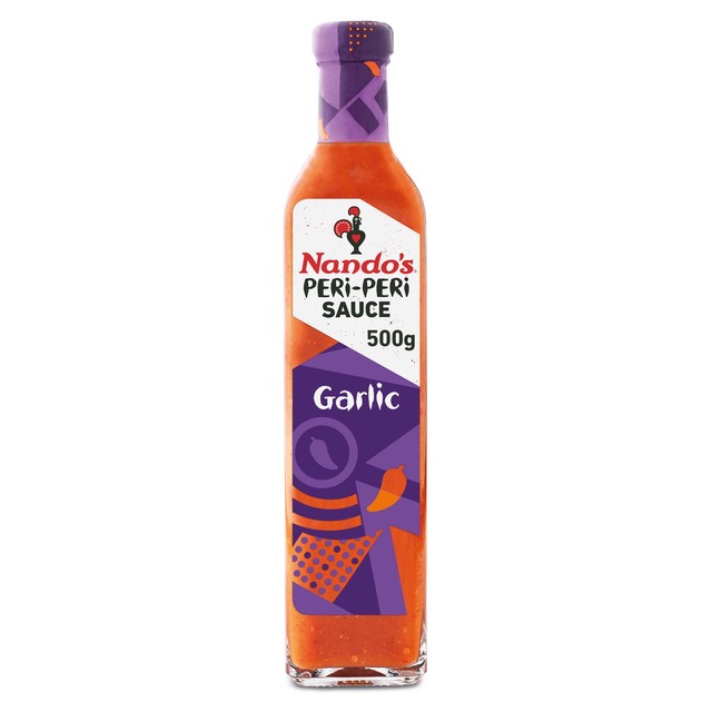 Nando's Peri-Peri Garlic hot sauce 500g, imported from the UK