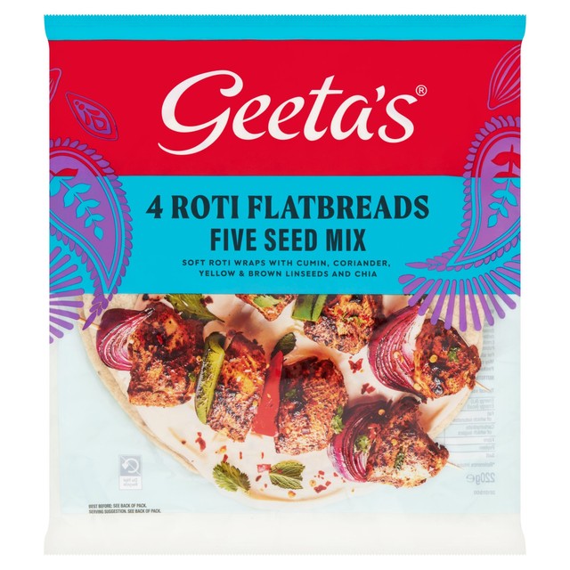 Geeta's Five Seeds Flatbread 4 x 55g, UK version