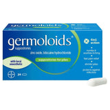Germoloids Triple Action Haemorrhoids & Piles Suppositories 24 suppositories, UK version