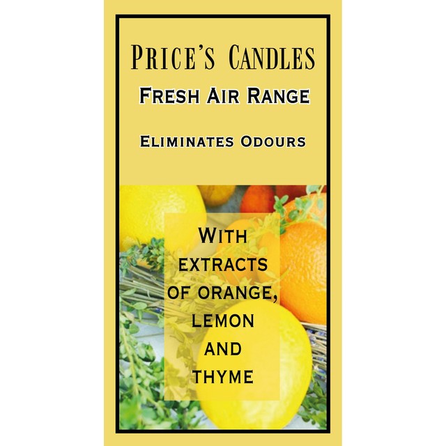 Price's odour eliminating candle jar 83mm x 74mm, imported from the UK
