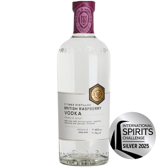 M&S raspberry flavoured vodka 700ml, imported from the UK