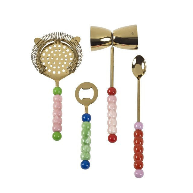 Eleanor Bowmer gold bar tool set with beaded handles - British product