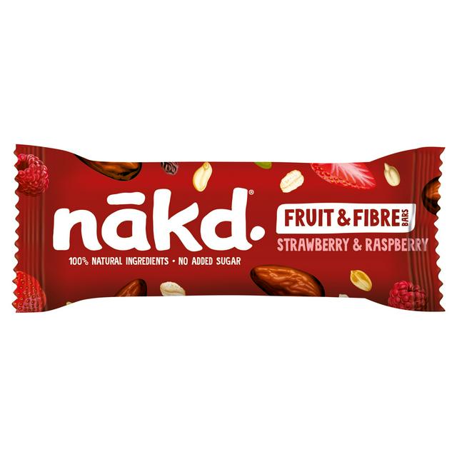 Nakd Strawberry Raspberry Fruit Fibre Bar 44g