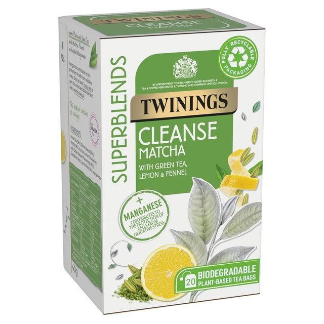 Twinings lemon green tea with matcha and fennel 20 teabags (British brand)