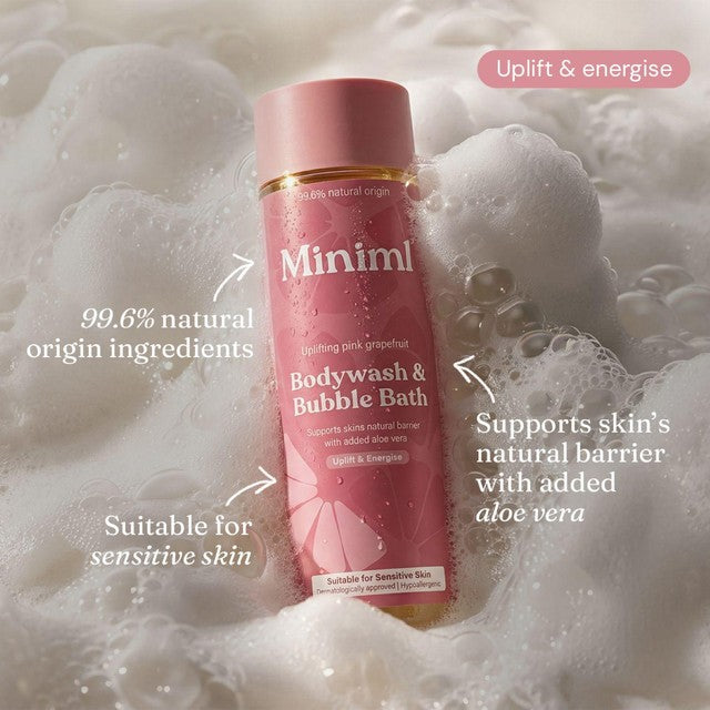 Miniml Body Wash and Bubble Bath Uplifting Pink Grapefruit (British brand)