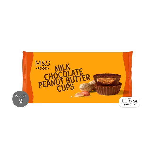 M&S milk chocolate peanut butter cups 42g, imported from the UK
