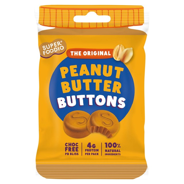 Superfoodio peanut butter buttons vegan snack - British product