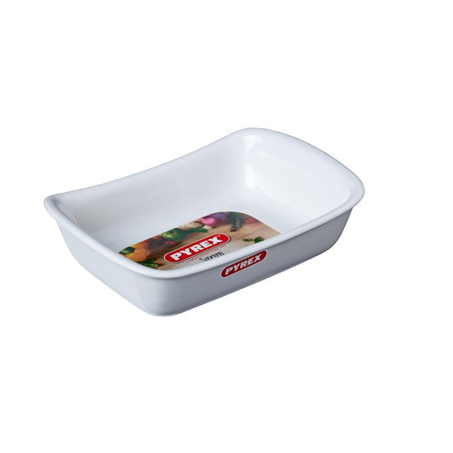 Pyrex ceramic roaster white 26cm, imported from the UK
