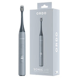 Brosse à dents électrique Ordo couleur pierre, importée du Royaume-Uni.
