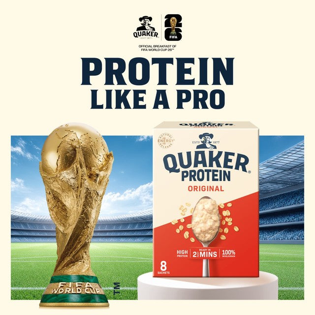 Quaker High Protein Original Porridge Sachets 8 pack, imported from the UK