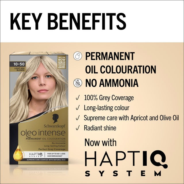 Schwarzkopf hair colour Light Ash Blonde 10-50 115ml (British brand)
