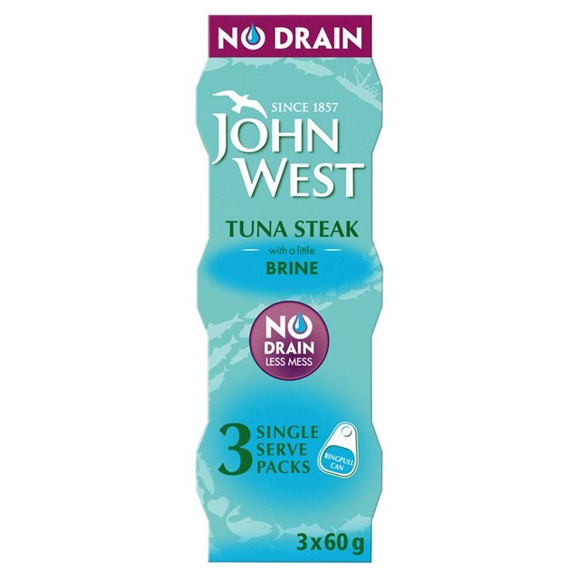 John West tuna steak in brine 3x60g, UK version
