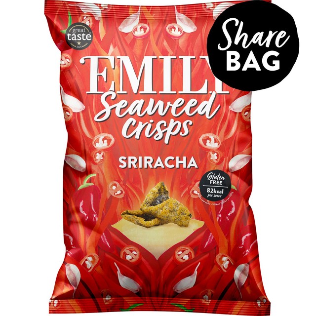 Emily Sriracha Algen-Chips 50g - Britisches Produkt