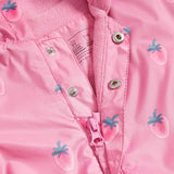 M&S girls strawberry hooded puddlesuit pink 9-12 months, imported from the UK