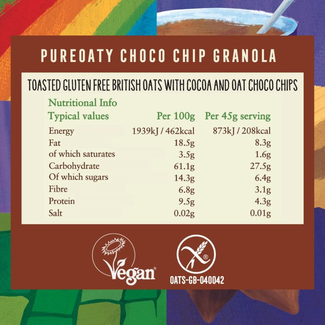 Glebe Farm gluten free chocolate oat granola 325g, UK version