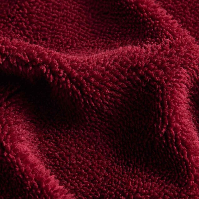 M&S Teddy Fleece Bedding Set Burgundy Super King, UK version