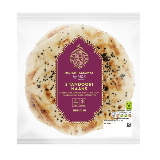 M&S tandoori naan bread 260g, imported from the UK