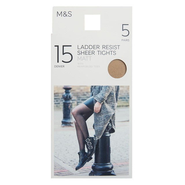 M&S Collection 15 Denier Matt Tights Rose Quartz Extra Large, imported from the UK