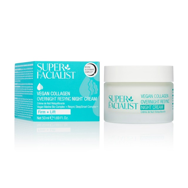 Super Facialist Vegan Collagen SleepSmart Overnight Resync Night Cream 50ml (British brand)