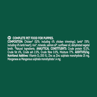 Natures Menu Welpen Junior Huhn & Lamm mit Reis Nassfutter für Hunde 2,4kg