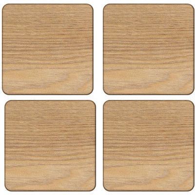 Naturals Creative Tops Oak Veneer Wooden Coasters Pack of 4