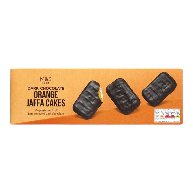 M&S Dark Chocolate Orange Jaffa Cakes 125g, imported from the UK
