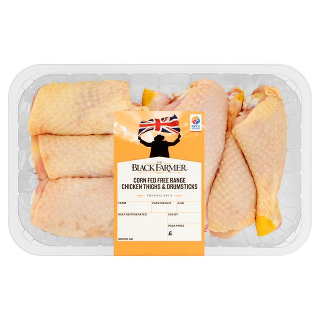 The Black Farmer corn fed chicken thighs and drumsticks 1kg (British brand)