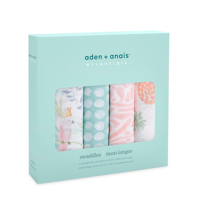 M&S Aden + Anais Tropicalia Muslin Baby Swaddle Blankets 112x112cm- Buy online at McGrocer