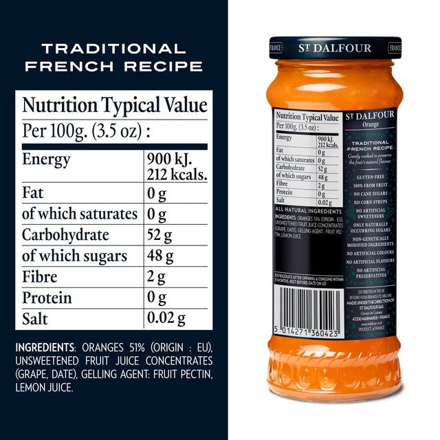 St. Dalfour Orange Marmalade Fruit Spread 284g (British brand)