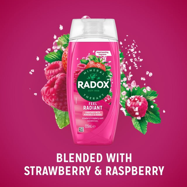 Radox Feel Radiant Mood Boosting Shower Gel 225ml, imported from the UK