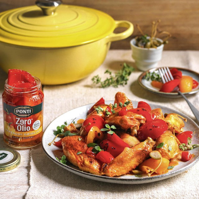 Ponti Zero Oil Grilled Peppers 290g, imported from the UK