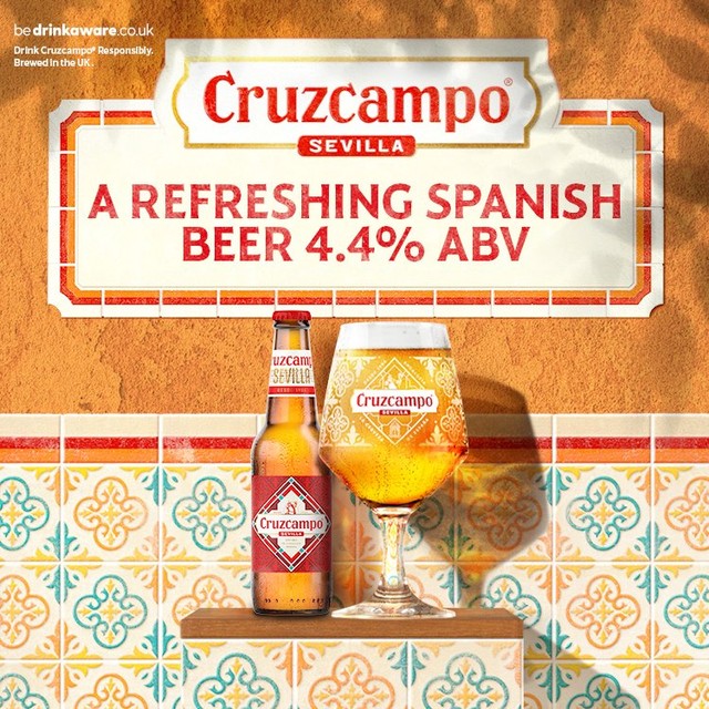 Cruzcampo lager beer 12 x 330ml bottles - British product
