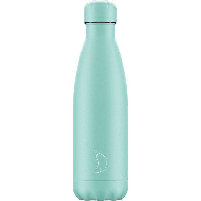 Chilly's Pastel All Green insulated water bottle 500ml - British product