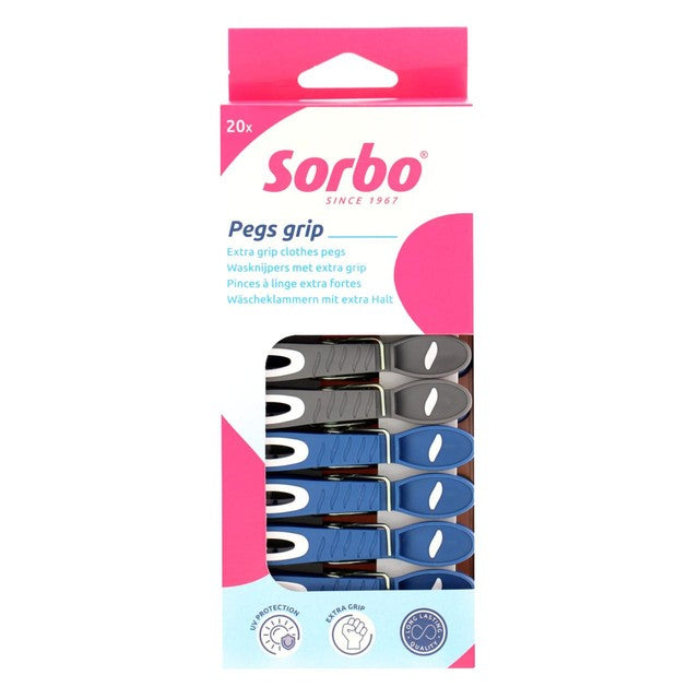 Sorbo extra grip clothes pegs 20 pack (British brand)