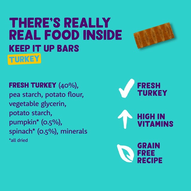 Edgard & Cooper grain-free turkey dog treat bar 30g - British product