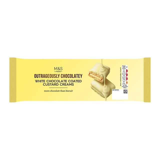M&S white chocolate coated custard creams, pack of 6, UK version