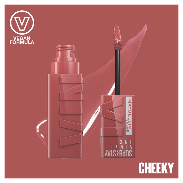 Maybelline SuperStay Vinyl Ink lipstick shade 35 Cheeky, imported from the UK