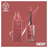 Maybelline SuperStay Vinyl Ink lipstick shade 35 Cheeky, imported from the UK