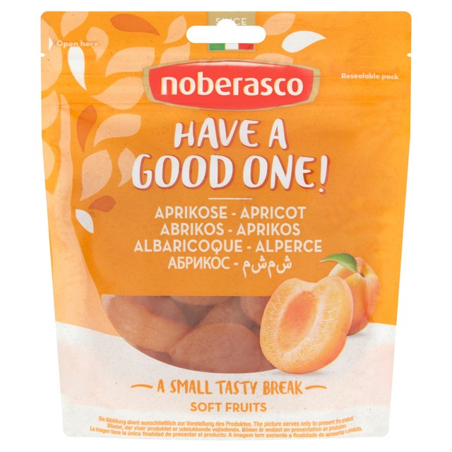 Noberasco Soft Pitted Apricots 200g, imported from the UK