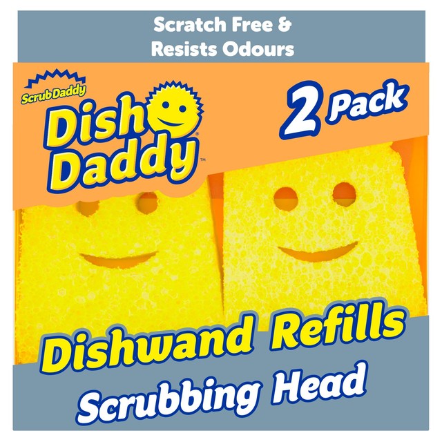 Scrub Daddy dishwand refill head yellow 2 pack (British brand)