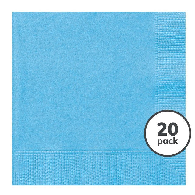 Unique Party Baby Blue paper napkins 20 pack - British product