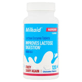 Milkaid raspberry flavour lactase chewable tablets 120 tablets, imported from the UK
