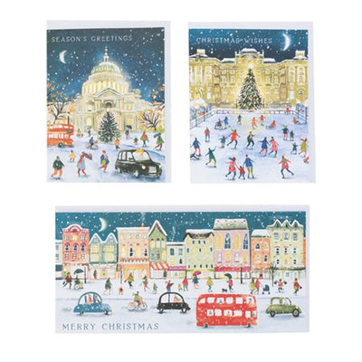 Sainsburys Pack of 20 Charity Christmas Cards with Winter London Scenes in 2 Sizes- Buy online at McGrocer