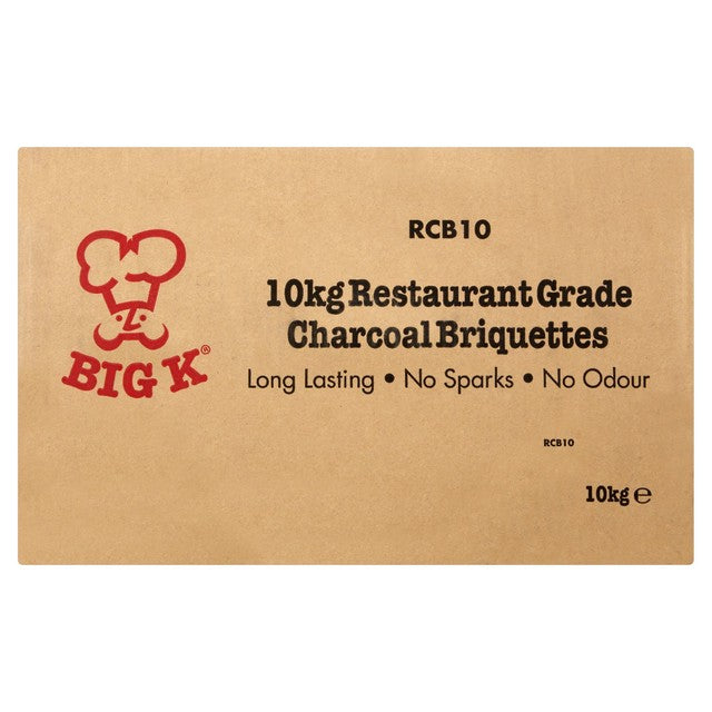 Big K restaurant grade barbecue charcoal briquettes 10kg - British product