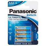 Panasonic Evolta AAA alkaline batteries, imported from the UK