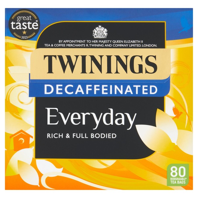 Twinings decaffeinated everyday tea bags 80 count (British brand)