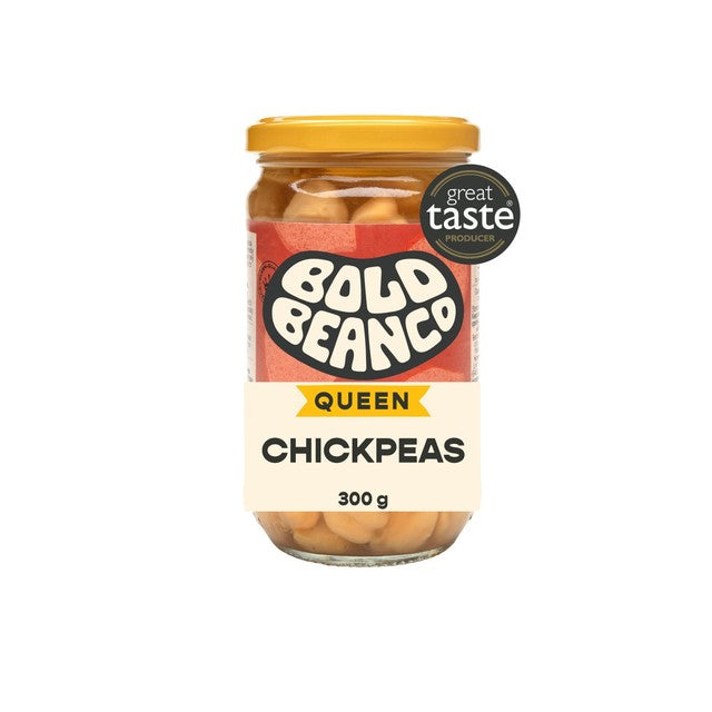 Bold Bean Co Queen Chickpeas in stock 300g jar (British brand)