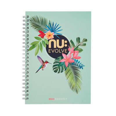 Nuco Nu Evolve Tropical A5 Wiro-Notizbuch, grün, 160 Seiten