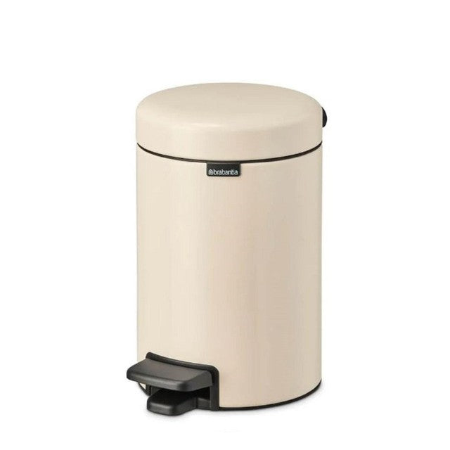 Brabantia NewIcon 3 litre pedal bin in soft beige - British product